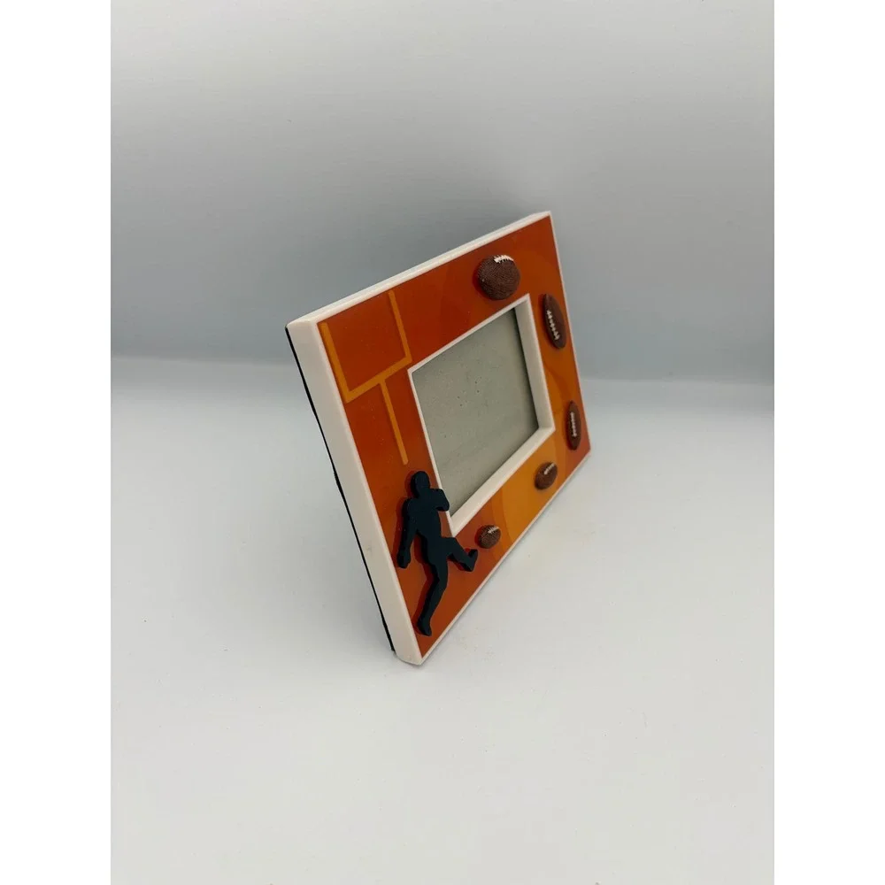 Football‎ Picture Frame Orange Silhouette Player Goal Post 4x6 Photo Decor